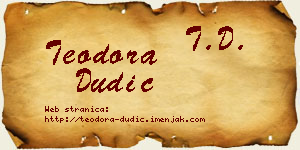 Teodora Dudić vizit kartica